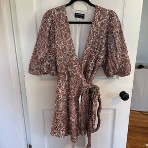 MINKPINK Paisley Wrap Mini Dress Size Large